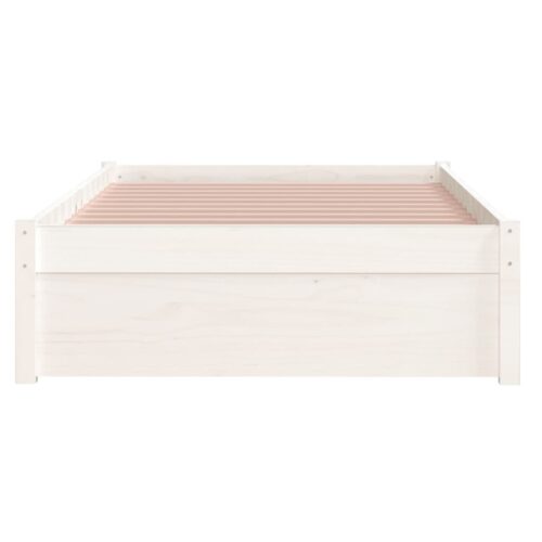 Bed Frame White Solid Wood 90x190cm - Image 5