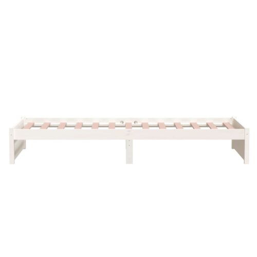 Bed Frame White Solid Wood 90x190cm - Image 6