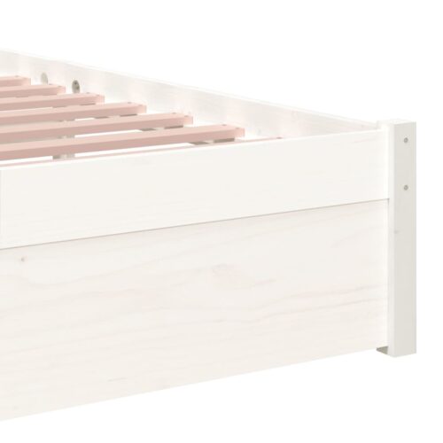 Bed Frame White Solid Wood 90x190cm - Image 7