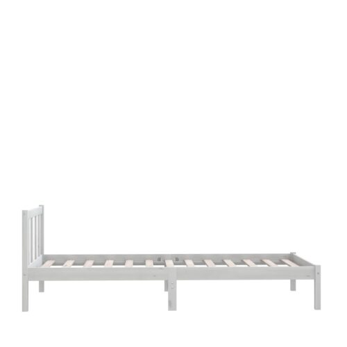 Bed Frame White Solid Wood 90x190cm - Image 4
