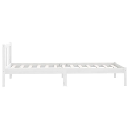 Bed Frame White Solid Wood 90x190cm - Image 5
