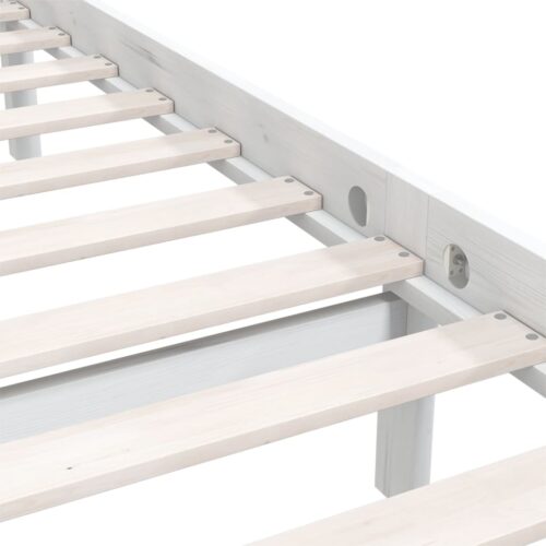 Bed Frame White Solid Wood 90x190cm - Image 7