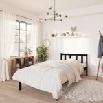 Bed Frame Black Solid Wood 90x190cm