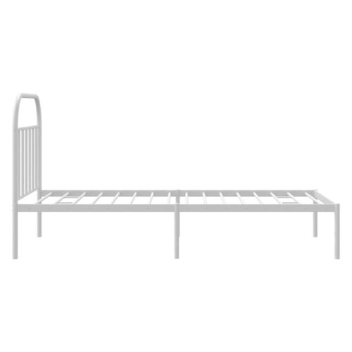 Metal Bed Frame with Headboard White 107x203cm King Single - Image 7