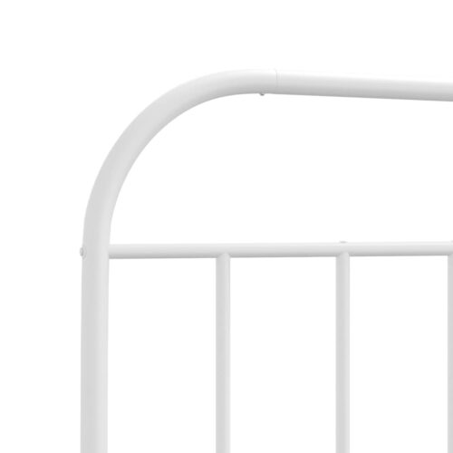 Metal Bed Frame with Headboard White 107x203cm King Single - Image 9
