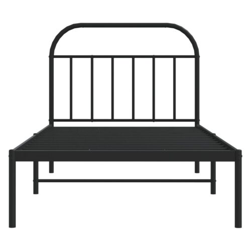 Metal Bed Frame with Headboard Black 107x203cm King Single - Image 6