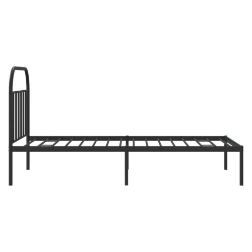 Metal Bed Frame with Headboard Black 107x203cm King Single - Image 7