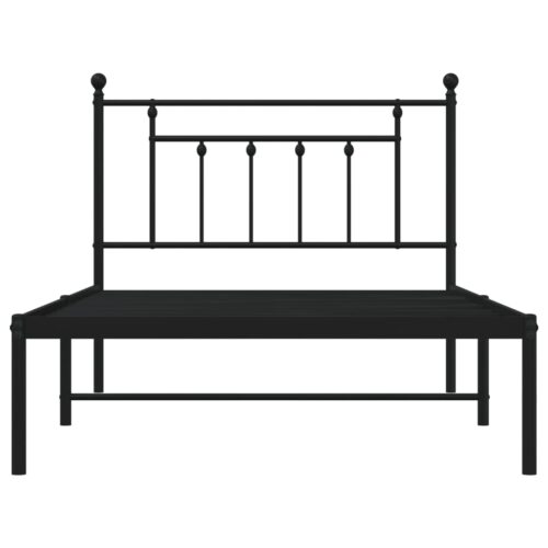 Metal Bed Frame with Headboard Black 107x203cm King Single - Image 5