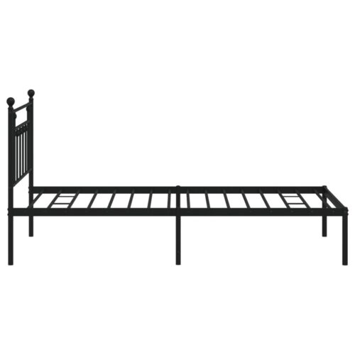 Metal Bed Frame with Headboard Black 107x203cm King Single - Image 6