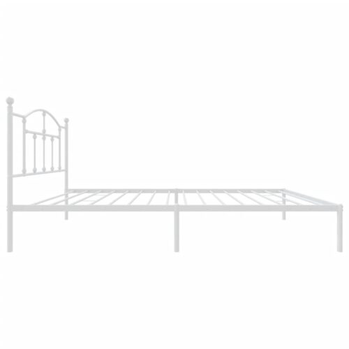 Metal Bed Frame with Headboard White 107x203cm King Single - Image 6