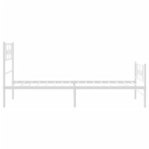 Metal Bed Frame with Footboard White 107x203cm King Single - Image 6