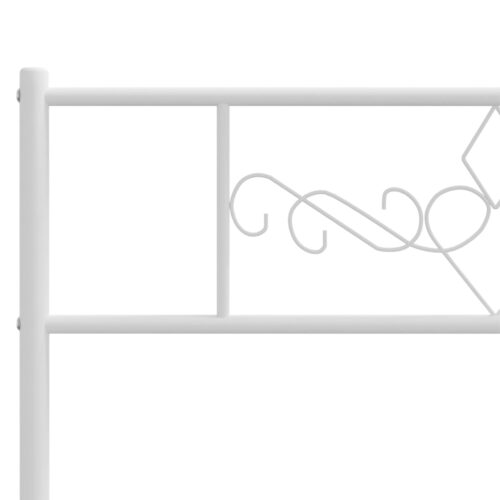 Metal Bed Frame with Footboard White 107x203cm King Single - Image 8