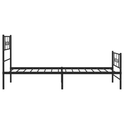 Metal Bed Frame with Footboard Black 107x203cm King Single - Image 6