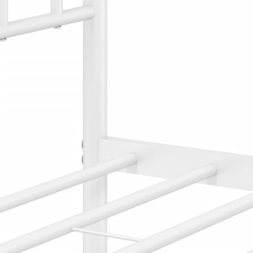 Metal Bed Frame with Headboard White 107x203cm King Single - Image 10