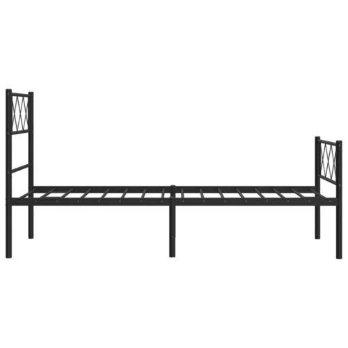 Metal Bed Frame with Footboard Black 107x203cm King Single - Image 6