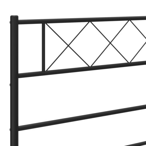 Metal Bed Frame with Footboard Black 107x203cm King Single - Image 8