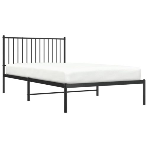 Metal Bed Frame with Headboard Black 107x203cm King Single - Image 3