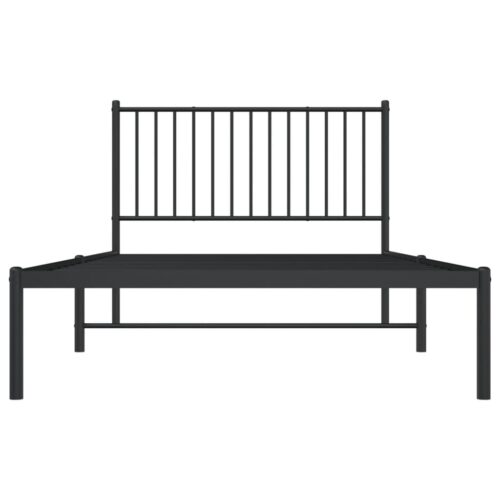 Metal Bed Frame with Headboard Black 107x203cm King Single - Image 5