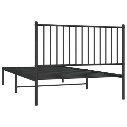 Metal Bed Frame with Headboard Black 107x203cm King Single - Image 7