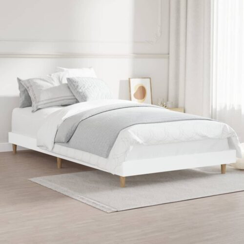 Bed Frame White 90x190cm Engineered Wood - Image 4