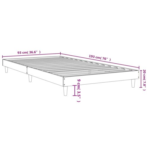 Bed Frame White 90x190cm Engineered Wood - Image 9