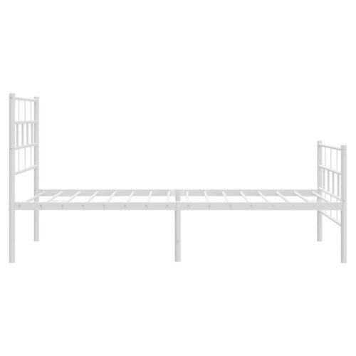 Metal Bed Frame with Footboard White 107x203cm King Single - Image 6