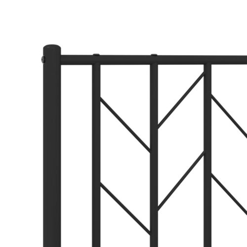 Metal Bed Frame with Footboard Black 107x203cm King Single - Image 8