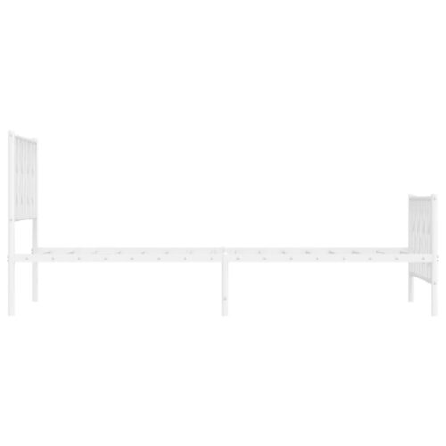 Metal Bed Frame with Footboard White 107x203cm King Single - Image 6