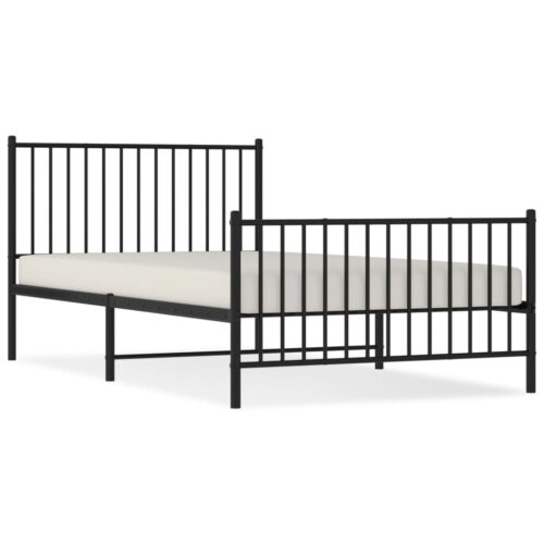 Metal Bed Frame with Footboard Black 107x203cm King Single - Image 2