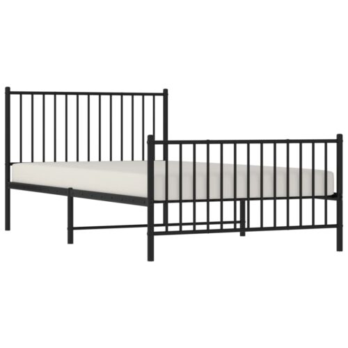 Metal Bed Frame with Footboard Black 107x203cm King Single - Image 3