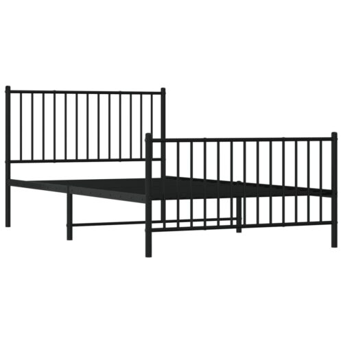 Metal Bed Frame with Footboard Black 107x203cm King Single - Image 4