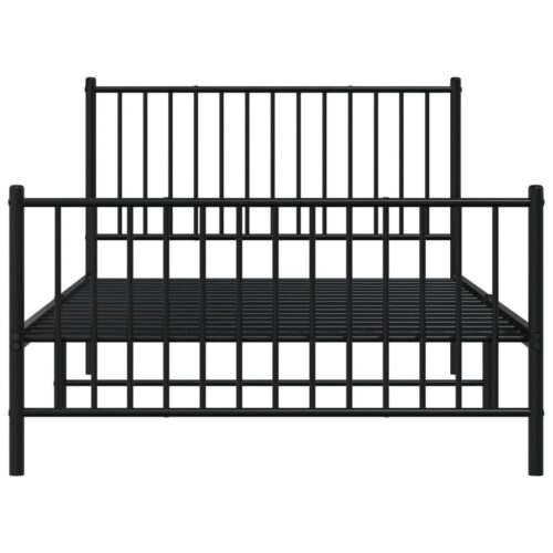 Metal Bed Frame with Footboard Black 107x203cm King Single - Image 5