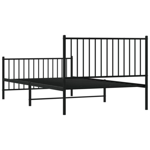 Metal Bed Frame with Footboard Black 107x203cm King Single - Image 7