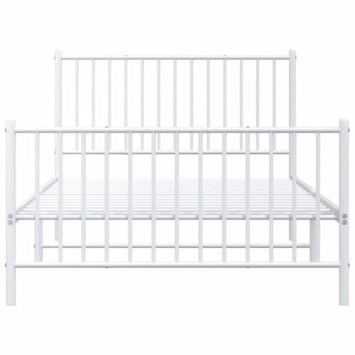 Metal Bed Frame with Footboard White 107x203cm King Single - Image 5