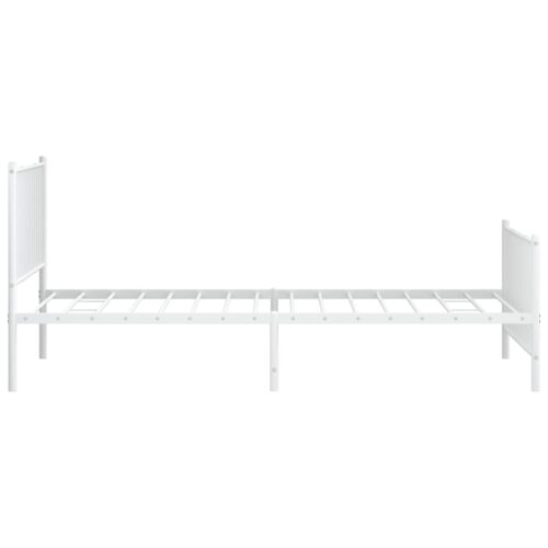 Metal Bed Frame with Footboard White 107x203cm King Single - Image 6