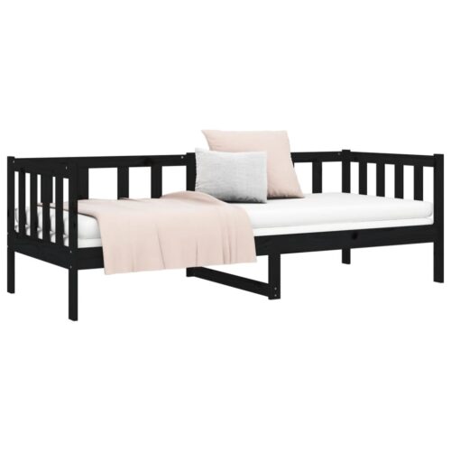 Day Bed Black 90x190cm Solid Wood Pine - Image 6
