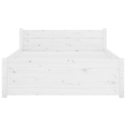 Bed Frame White Solid Wood 90x190cm - Image 5