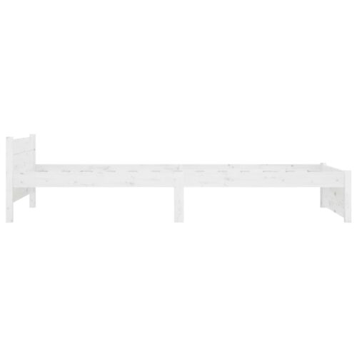 Bed Frame White Solid Wood 90x190cm - Image 6
