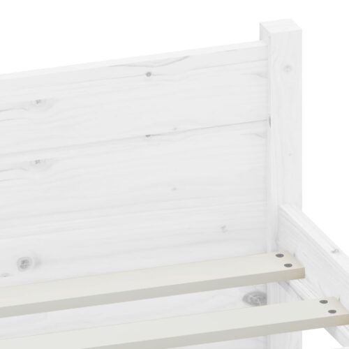 Bed Frame White Solid Wood 90x190cm - Image 7