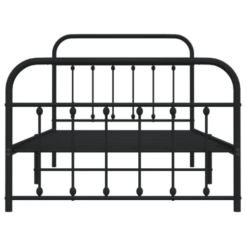Metal Bed Frame with Footboard Black 107x203cm King Single - Image 6