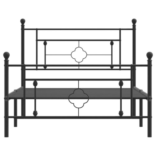 Metal Bed Frame with Footboard Black 107x203cm King Single - Image 5
