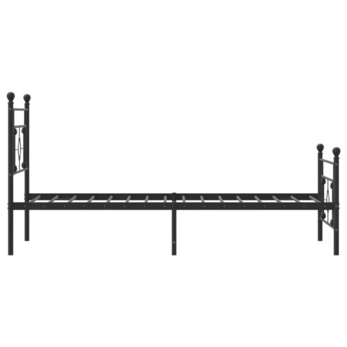 Metal Bed Frame with Footboard Black 107x203cm King Single - Image 6