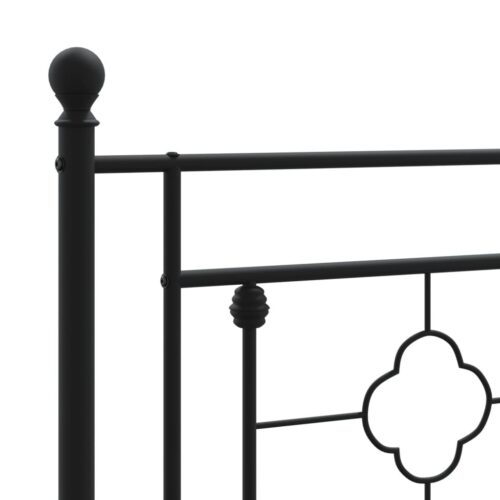Metal Bed Frame with Footboard Black 107x203cm King Single - Image 8