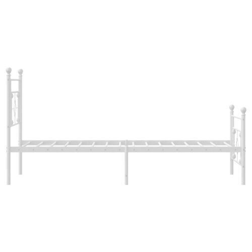 Metal Bed Frame with Footboard White 107x203cm King Single - Image 6