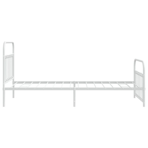 Metal Bed Frame with Footboard White 107x203cm King Single - Image 7