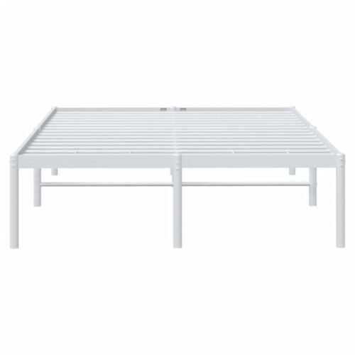 Metal Bed Frame White 135x190cm - Image 5