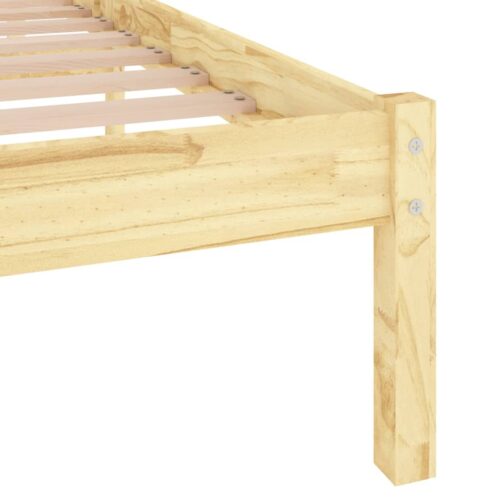 Bed Frame Solid Wood 135x190cm - Image 6