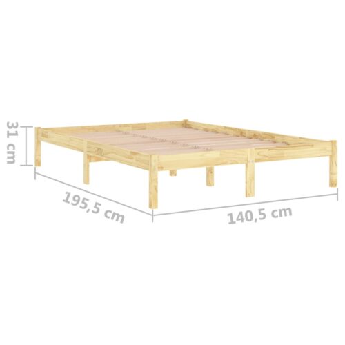 Bed Frame Solid Wood 135x190cm - Image 8