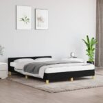 Bed Frame Black King Single Size Fabric
