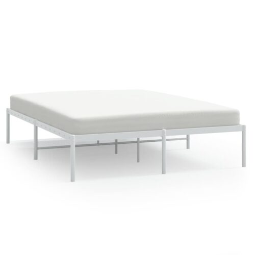 Metal Bed Frame White 150x200cm - Image 2